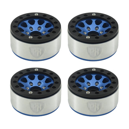 Powerhobby Aluminum 1.55" Beadlock Wheels Blue (4) 1/10 Rock Crawler