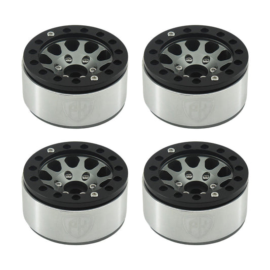 Powerhobby Aluminum 1.55" Beadlock Wheels Grey (4) 1/10 Rock Crawler