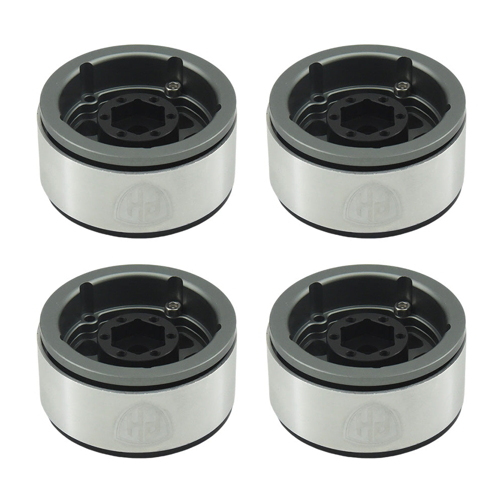 Powerhobby Aluminum 1.55" Beadlock Wheels Grey (4) 1/10 Rock Crawler