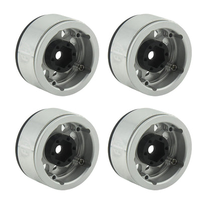 Powerhobby Aluminum 1.55" Beadlock Wheels Silver (4) 1/10 Rock Crawler