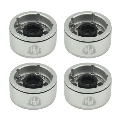 Powerhobby Aluminum 1.55" Beadlock Wheels Silver (4) 1/10 Rock Crawler