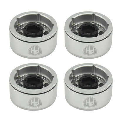 Powerhobby Aluminum 1.55" Beadlock Wheels Silver (4) 1/10 Rock Crawler