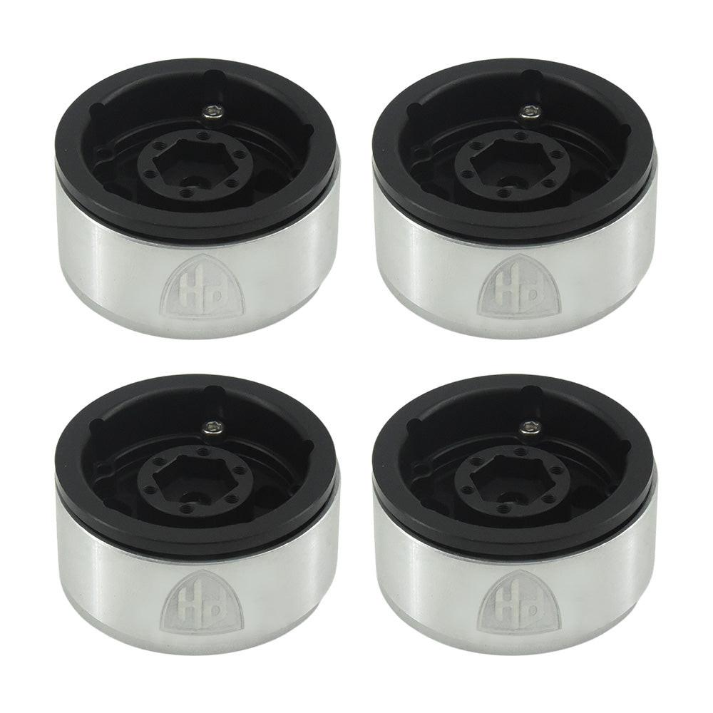 Powerhobby Aluminum 1.55" Beadlock Wheels Black (4) 1/10 Rock Crawler