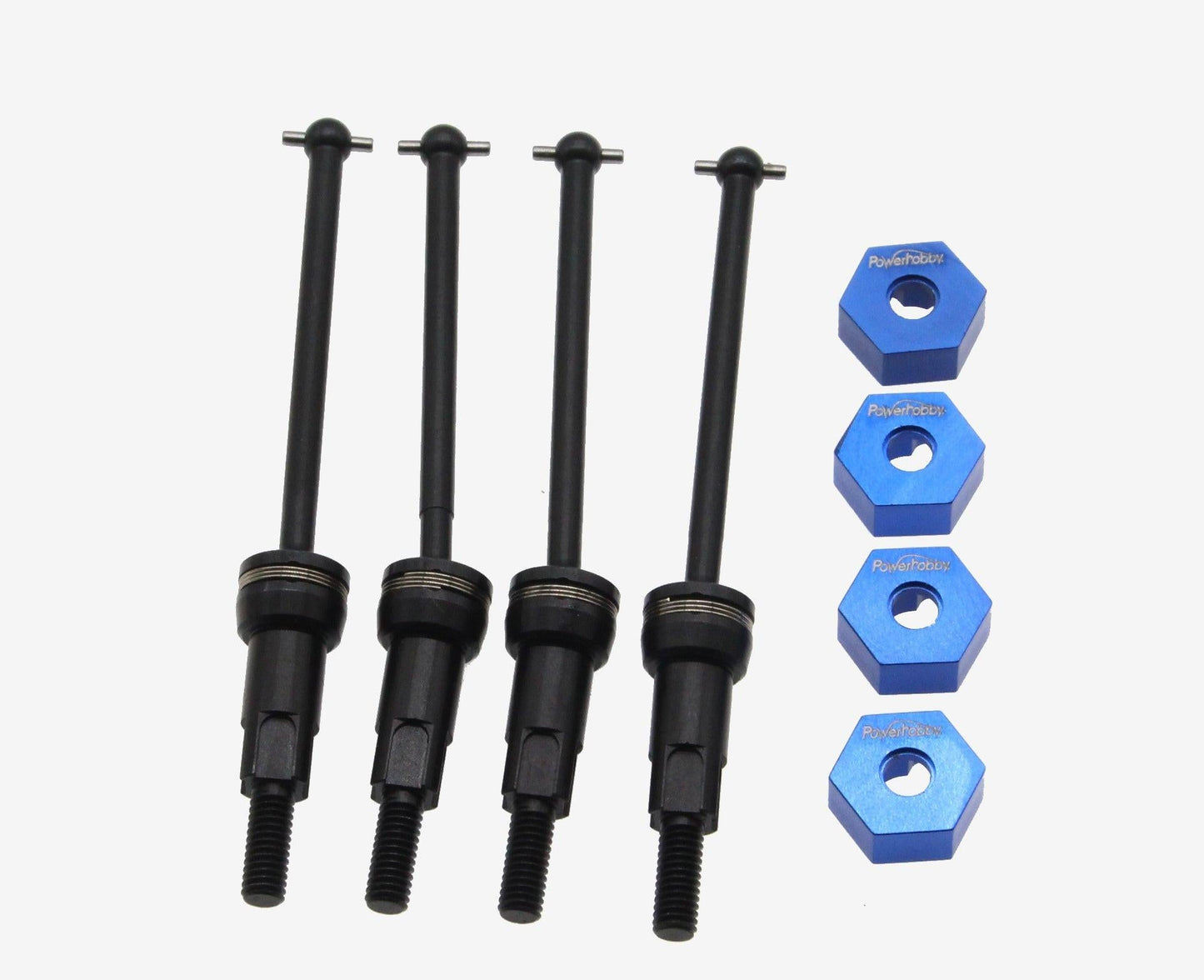 Powerhobby Front & Rear CVD Axles Drive Shafts Blac Arrma Grom Granite / Typhon