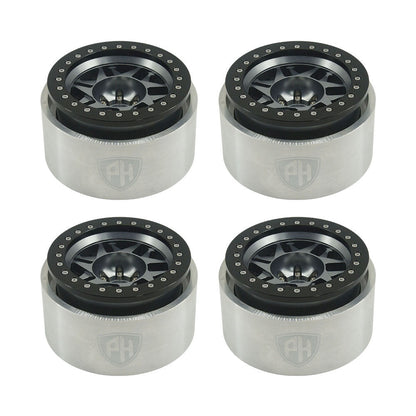 Powerhobby 1.9" 10MM Offset Aluminum Wheels Titanium (4) 1/10 Crawler