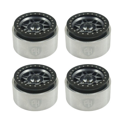Powerhobby 1.9" 10MM Offset Aluminum Wheels Titanium (4) 1/10 Crawler