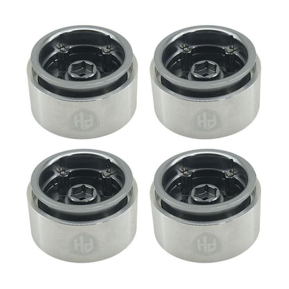 Powerhobby 1.9" 10MM Offset Aluminum Wheels Titanium (4) 1/10 Crawler