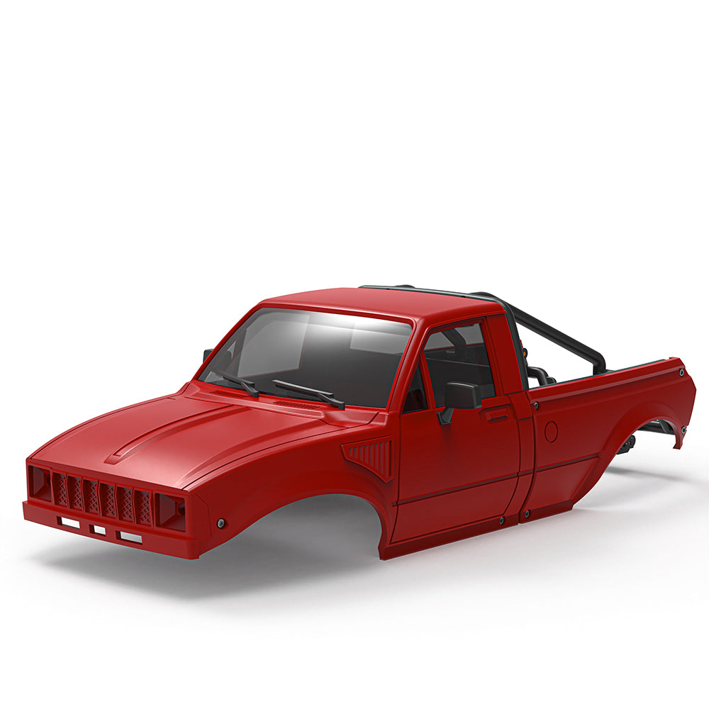 Pickup Hard Body Shell with Bed Rack Red for 1/24 RC Crawler Axial SCX24