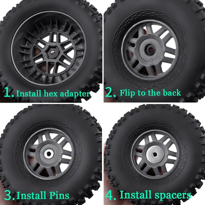 Powerhobby Aluminum 14mm to 17mm Wheel Hex Hub Adapters (4)