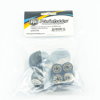 Powerhobby Brass 0.7" Wheels / Tires (4) Axial SCX30
