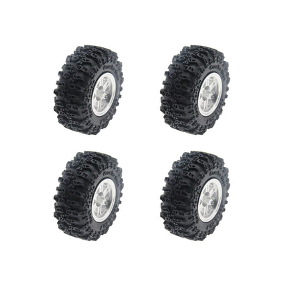 Powerhobby Axial SCX30 0.7" Aluminum Wheels / Tires (4) Silver Type A