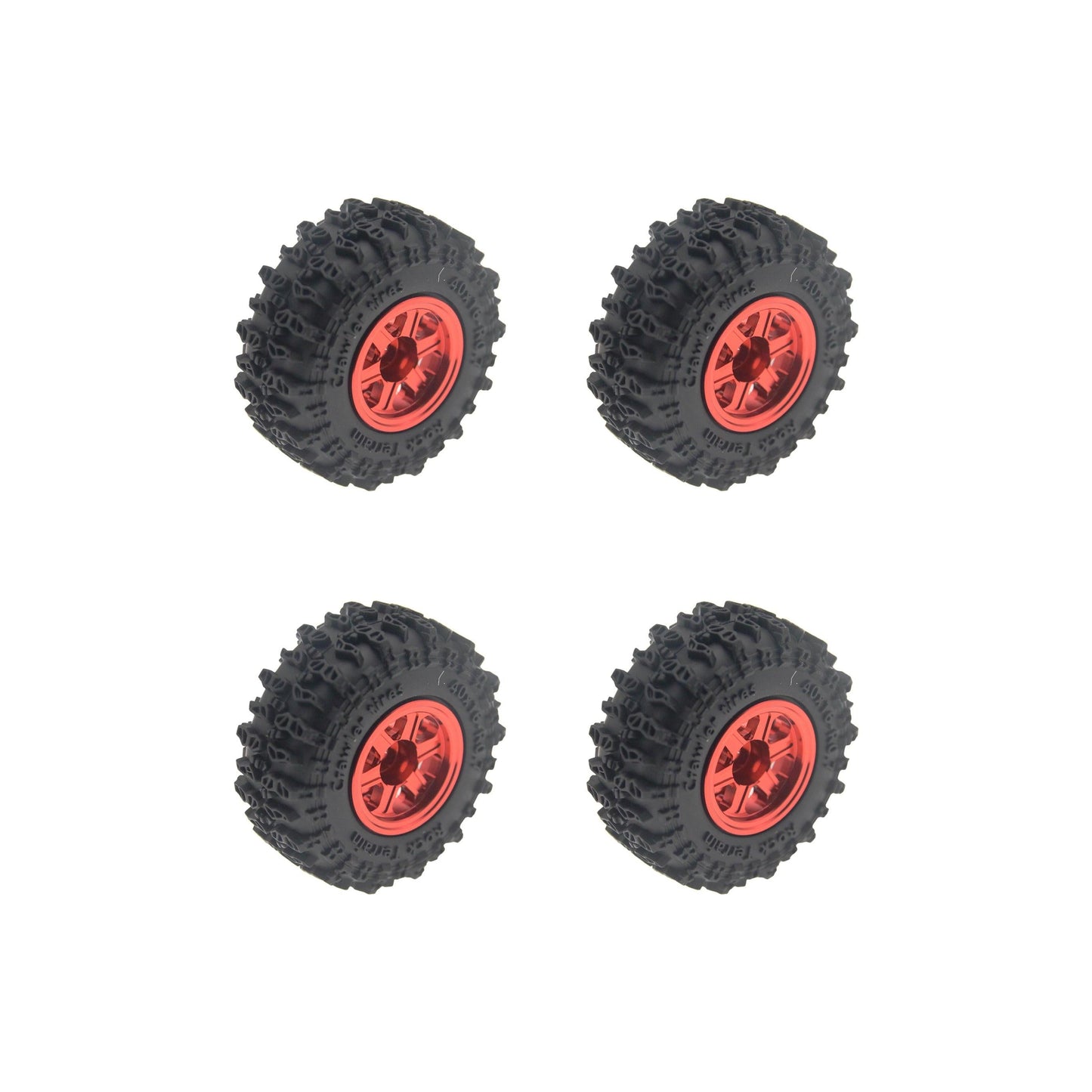 Powerhobby Axial SCX30 0.7" Aluminum Wheels / Tires (4) Red Type A