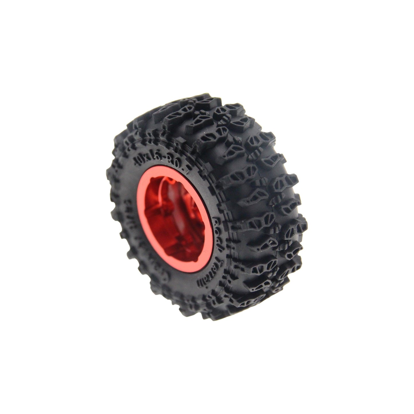 Powerhobby Axial SCX30 0.7" Aluminum Wheels / Tires (4) Red Type A