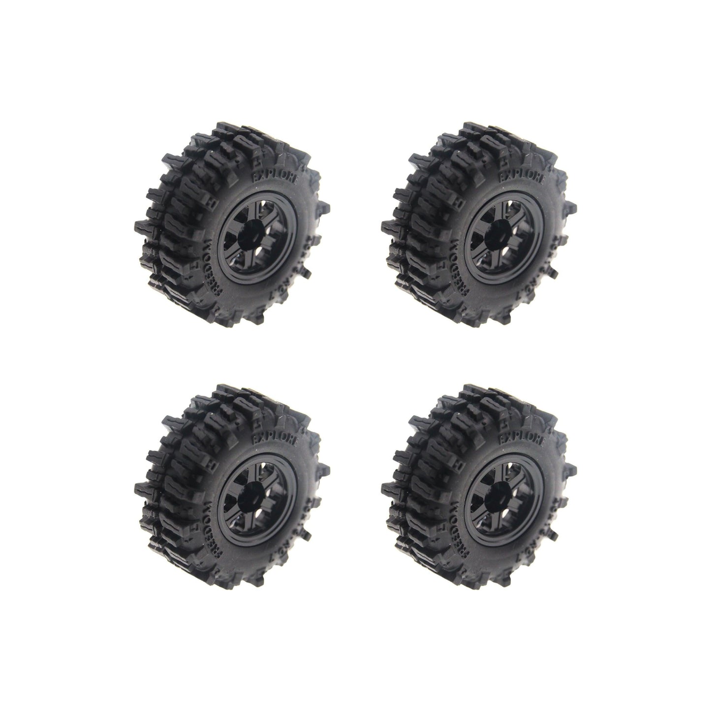 Powerhobby Axial SCX30 0.7" Aluminum Wheels / Tires (4) Black Type B