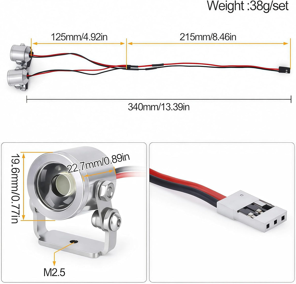 Powerhobby 1/10 Rock Crawler LED Lights Silver