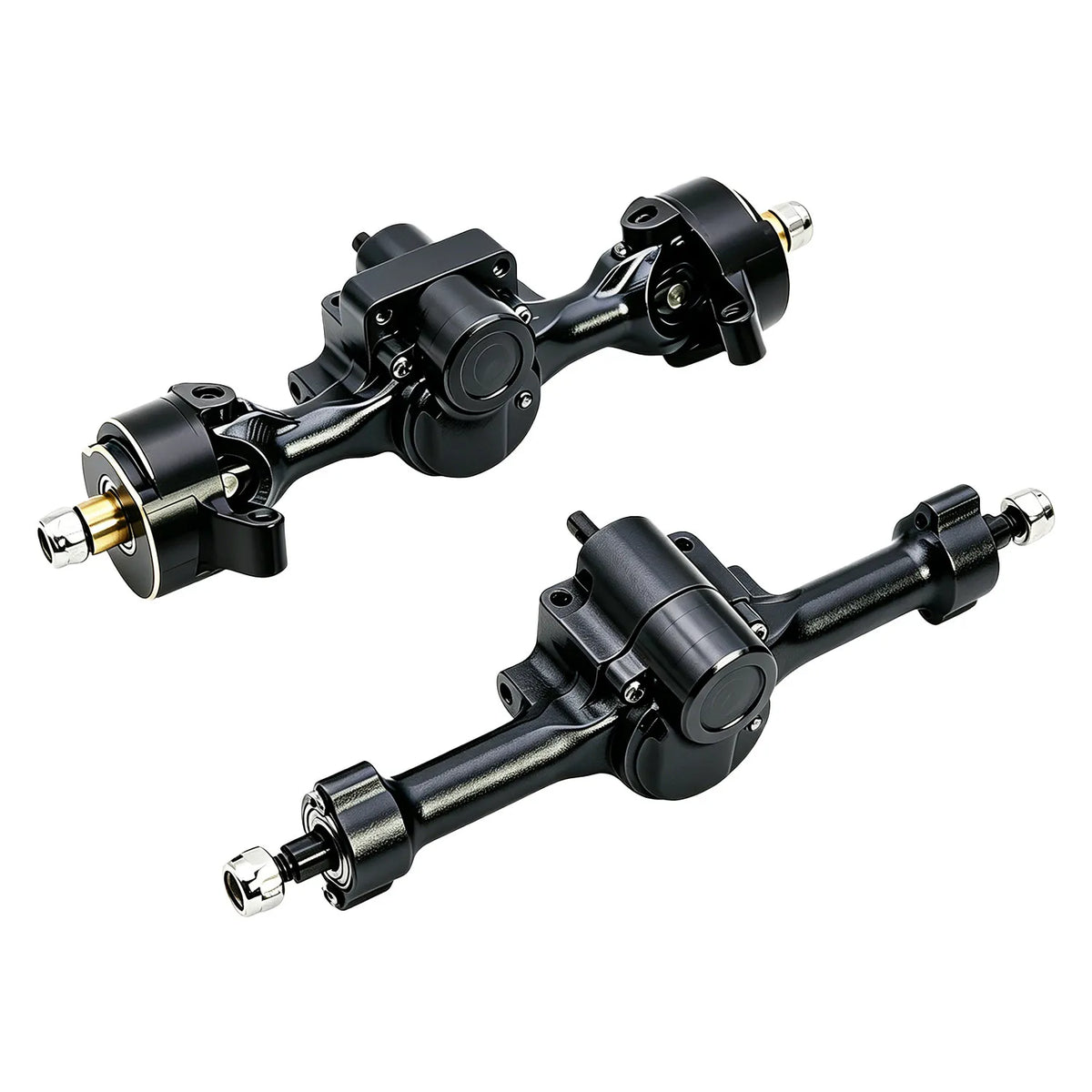 Powerhobby Axial SCX30 Front + Rear Aluminum Complete Axles Black