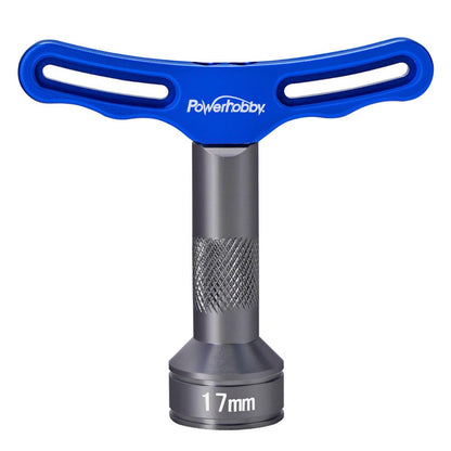 Powerhobby 17mm Aluminum T-Handle Hex Wheel Wrench Blue RC Tools