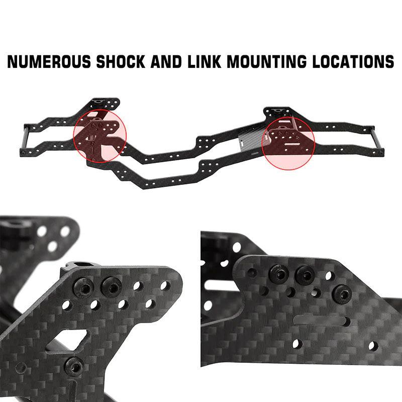 Powerhobby LCG Carbon Fiber Chassis Kit Frame for 1/10 Axial SCX10 & SCX10 II