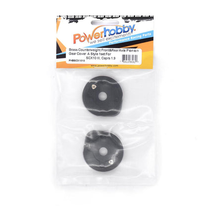 Powerhobby Outer Brass portal Covers Front or Rear Axial Capra / SCX10 III 50Grams