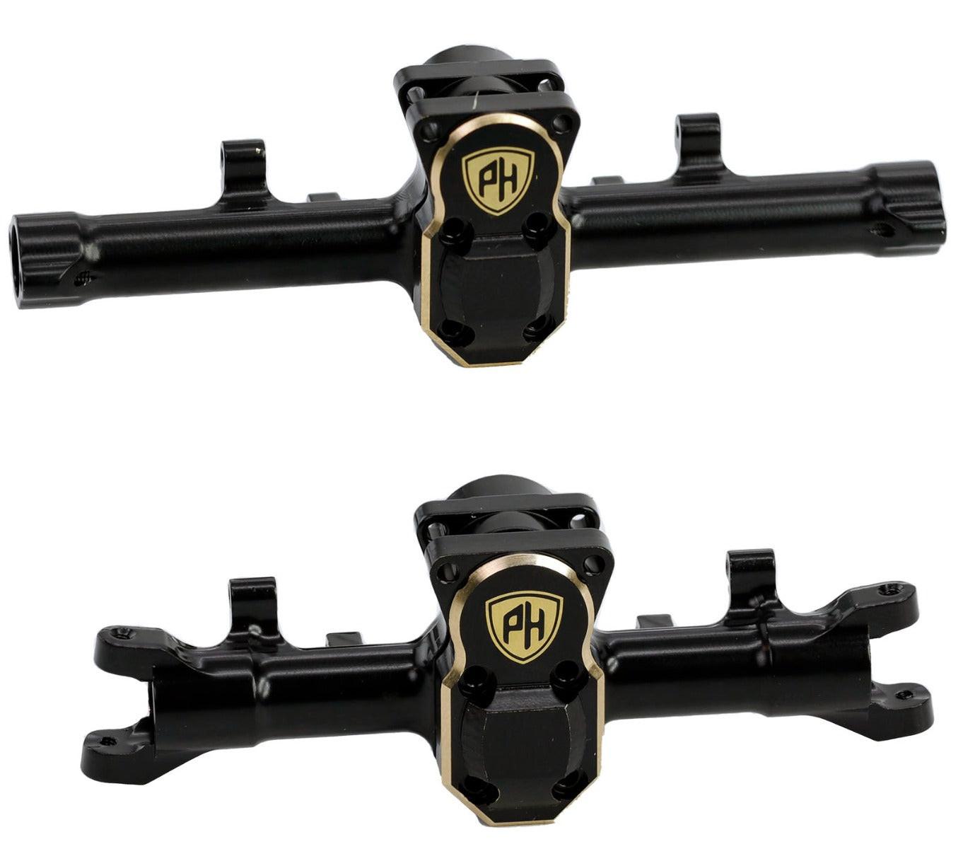 Powerhobby Axial SCX24 Jeep C10 Bronco BRASS Front / Rear Axle Housing w Covers