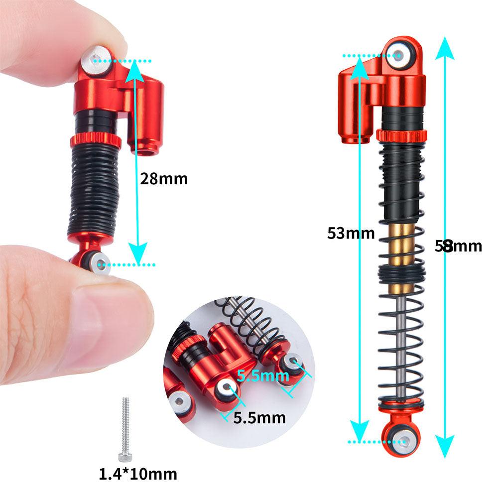 Powerhobby 1/24 Axial SCX24 Aluminum 58mm Long Travel Shocks Jeep Bronco Black