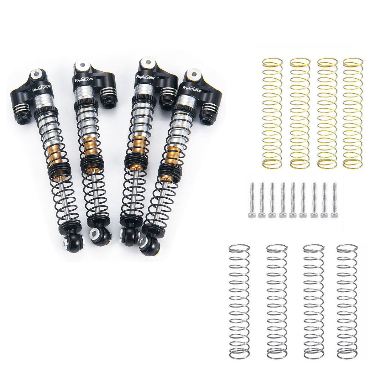 Powerhobby 1/24 Axial SCX24 Aluminum 58mm Long Travel Shocks Jeep Bronco Black