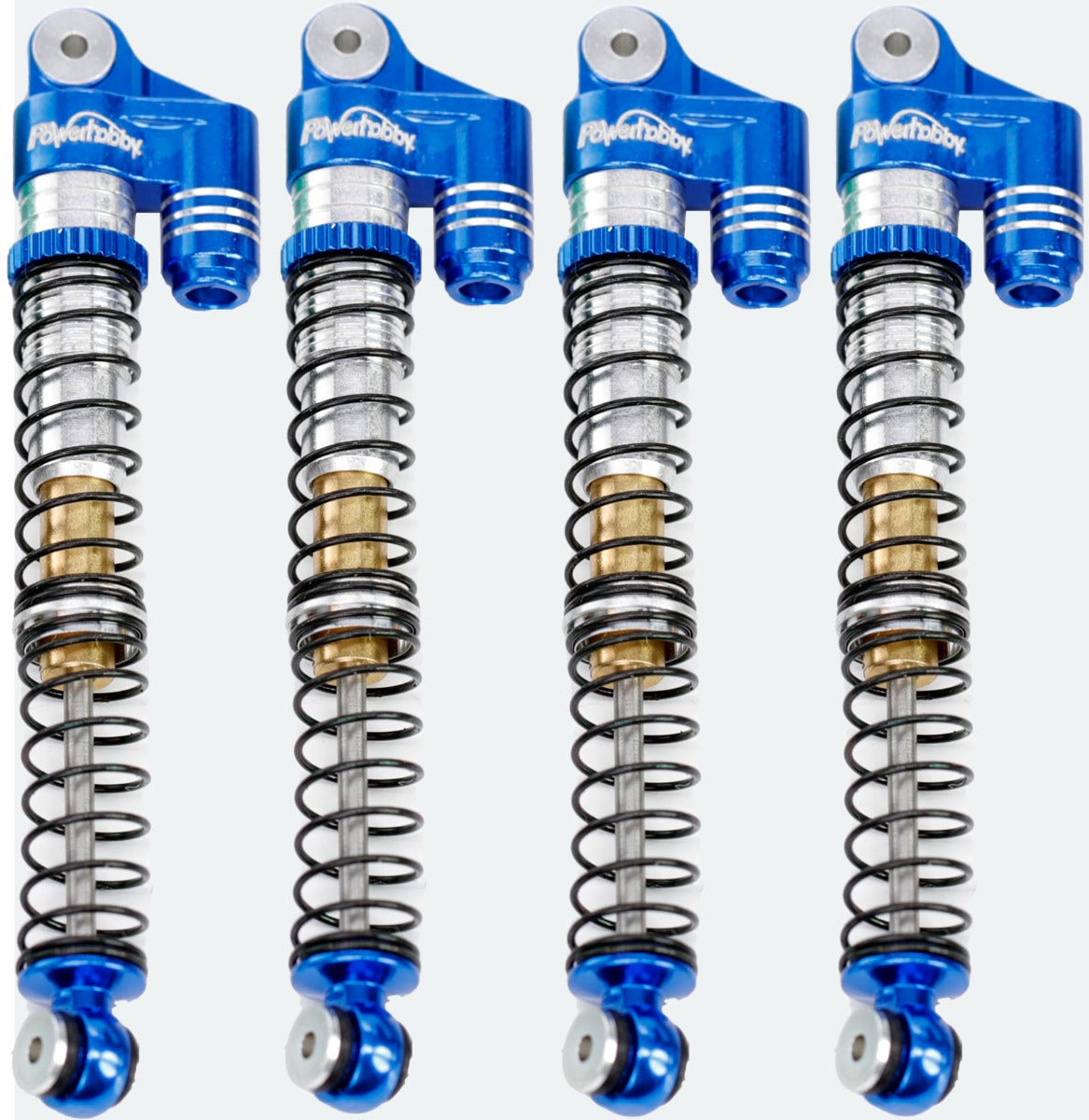Powerhobby 1/24 Axial SCX24 Aluminum 58mm Long Travel Shocks Jeep Bronco Blue