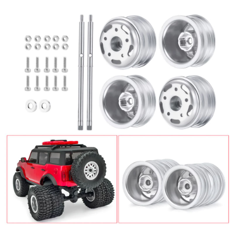 Powerhobby 1/24 Axial SCX24 Aluminum Dually Wheels w/Driver Shaft