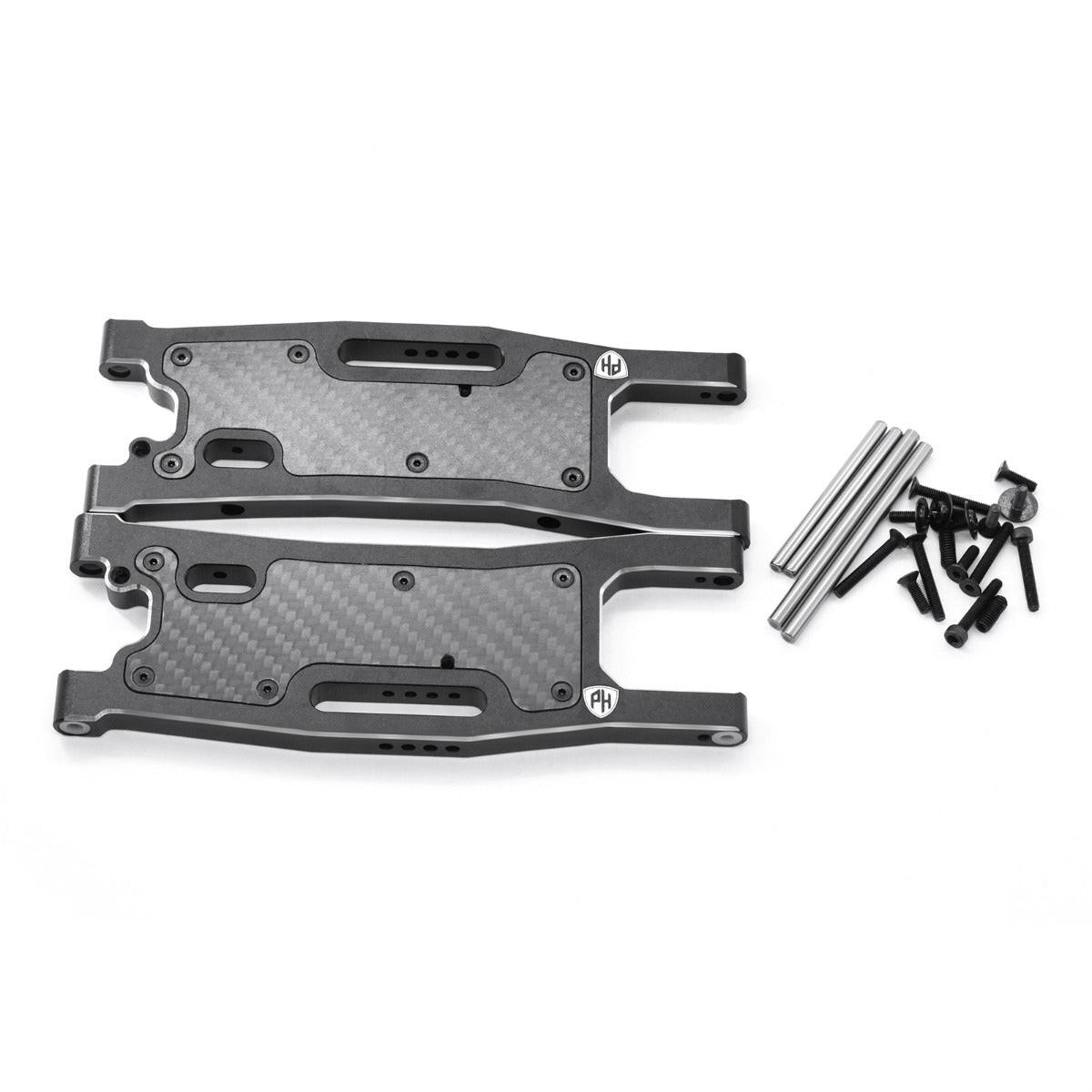 Powerhobby Aluminum Rear Arms w Carbon Fiber Dust Cover FOR  Traxxas Sledge Black