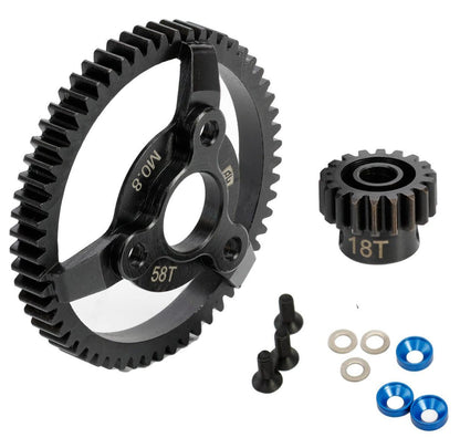 Powerhobby Hardened Steel 58T Spur Gear / 18T Pinion FOR Traxxas 2WD