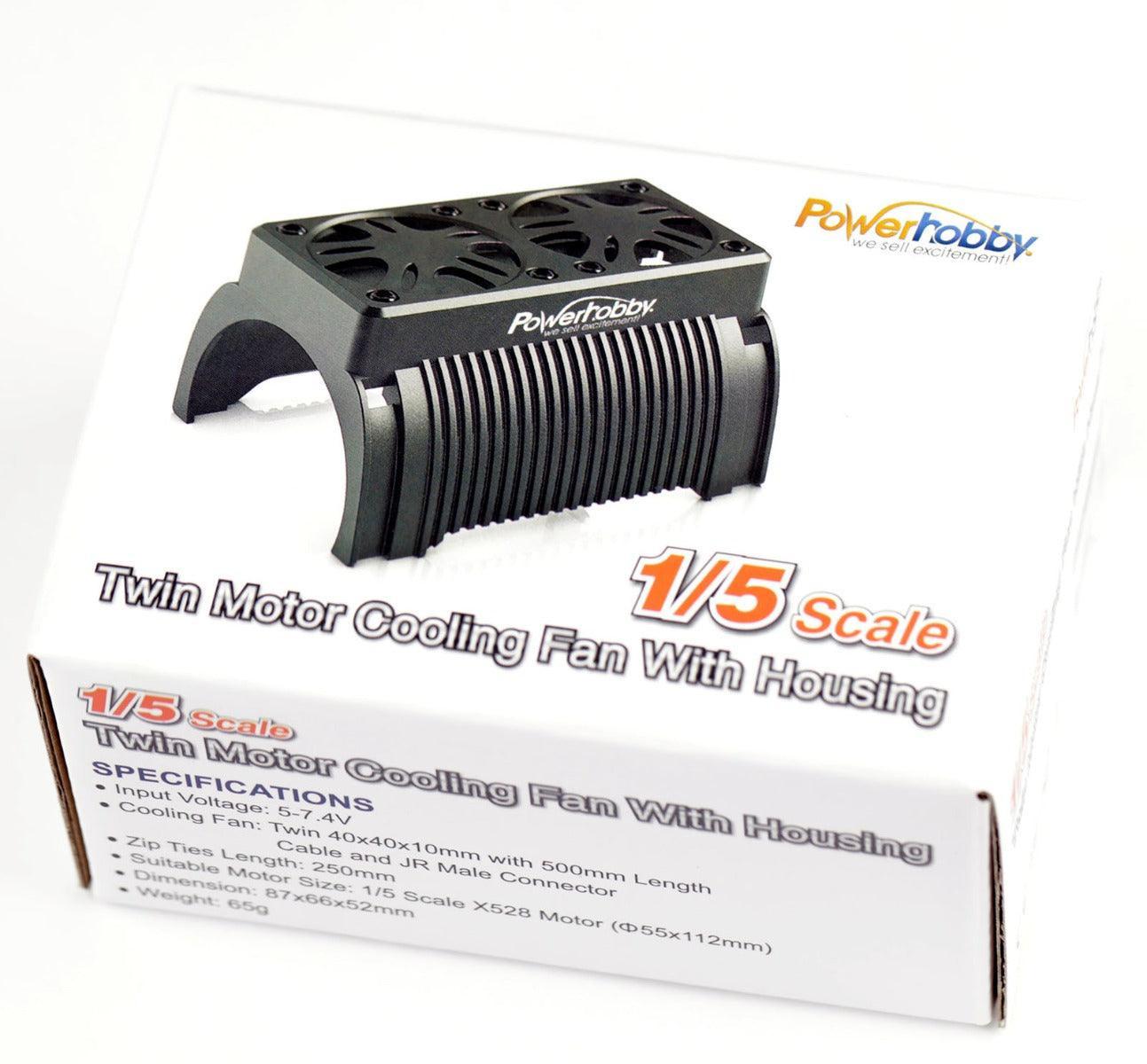 Powerhobby 1/5 Twin Motor Cooling / Heat Sink Fan with Housing 55mm