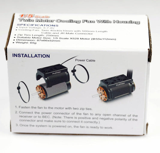 Powerhobby 1/5 Twin Motor Cooling / Heat Sink Fan with Housing 55mm