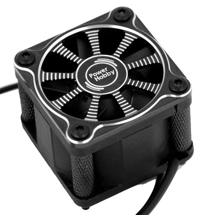 Powerhobby Twister 1/10 1/8 Motor Aluminum High Speed Cooling Fan - Black