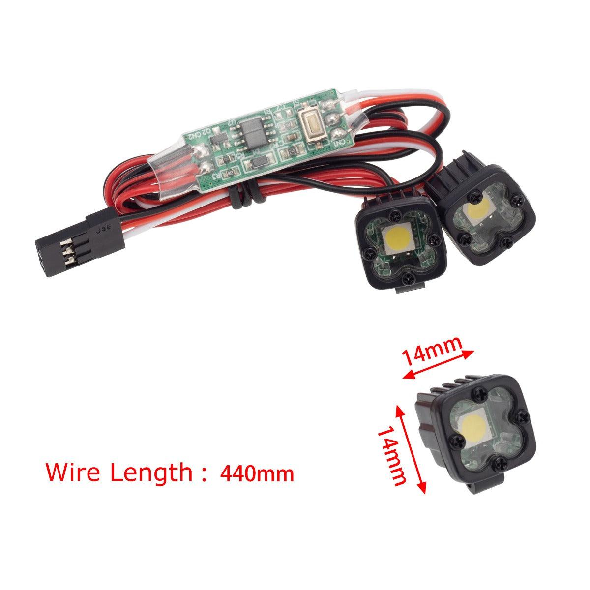 PowerHobby RC LED Lights Headlights Spotlight w/ Controller for 1/10 1/8