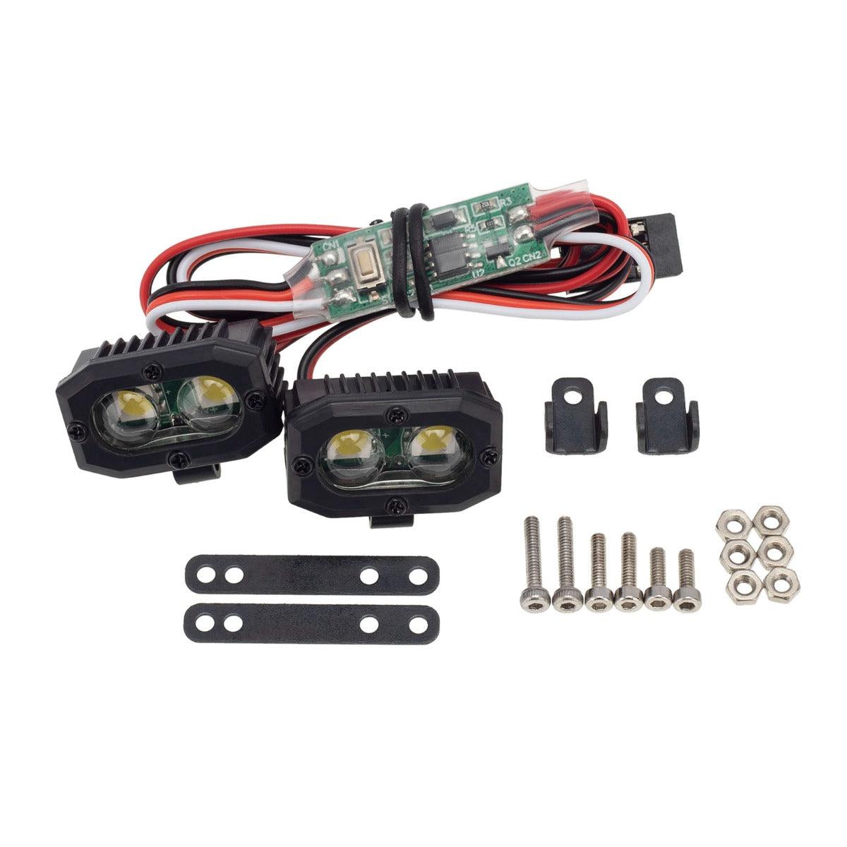 PowerHobby RC Double lamp LED Lights Headlights Spotlight w/ Controller for 1/10 1/8