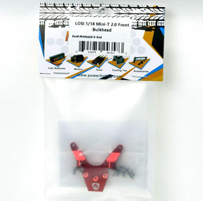 PowerHobby LOSI 1/18 Mini-T 2.0 Aluminum Front Bulkhead MiniT Red