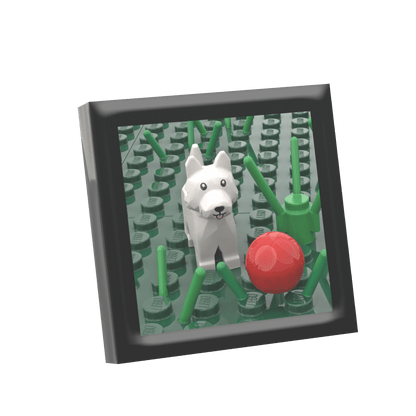 Framed Picture - Pet Dog - Custom Printed - Made Using LEGO® Parts