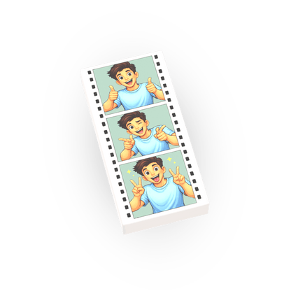 Photo Strip - Photo Booth - Passport - Custom Printed - Made Using a LEGO® Tile