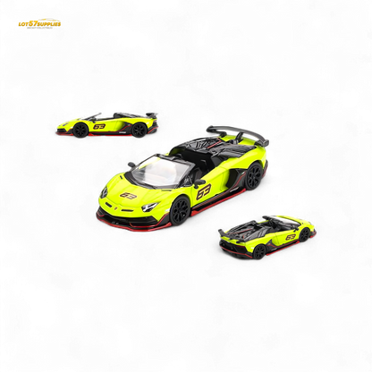 Mini GT Lamborghini Aventador SVJ 63 Roadster Verde Shock 1:64