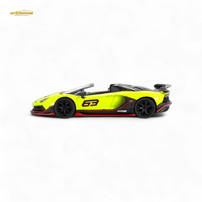 Mini-GT Lamborghini Aventador SVJ 63 Roadster Verde Shock #887 1:64