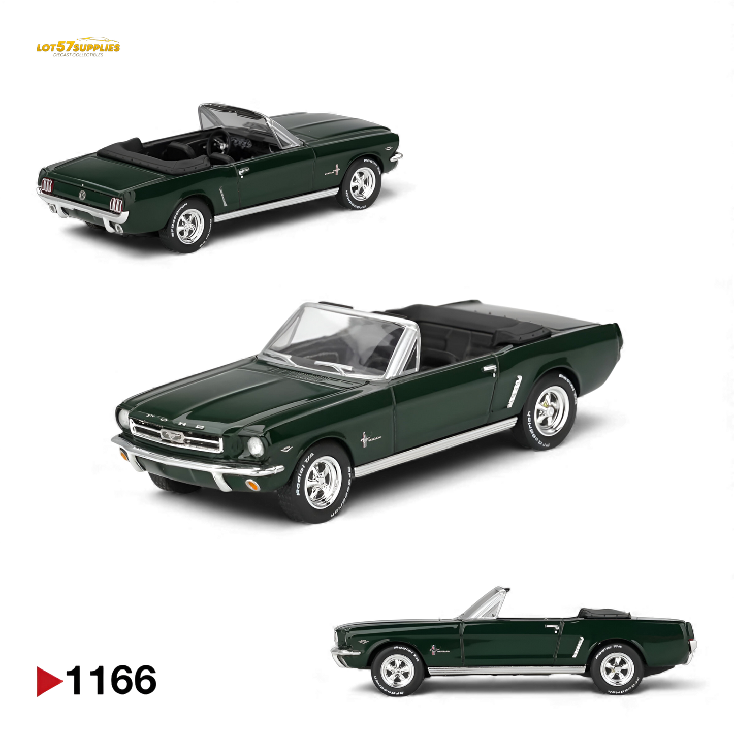 (Pre-Order) Mini-GT Ford Mustang Convertible 1964 - Highland Green 1:64