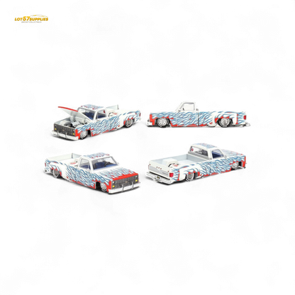 Mini GT x Kaido House Chevrolet Silverado DUALLY on Fire V2 1:64 KHMG157