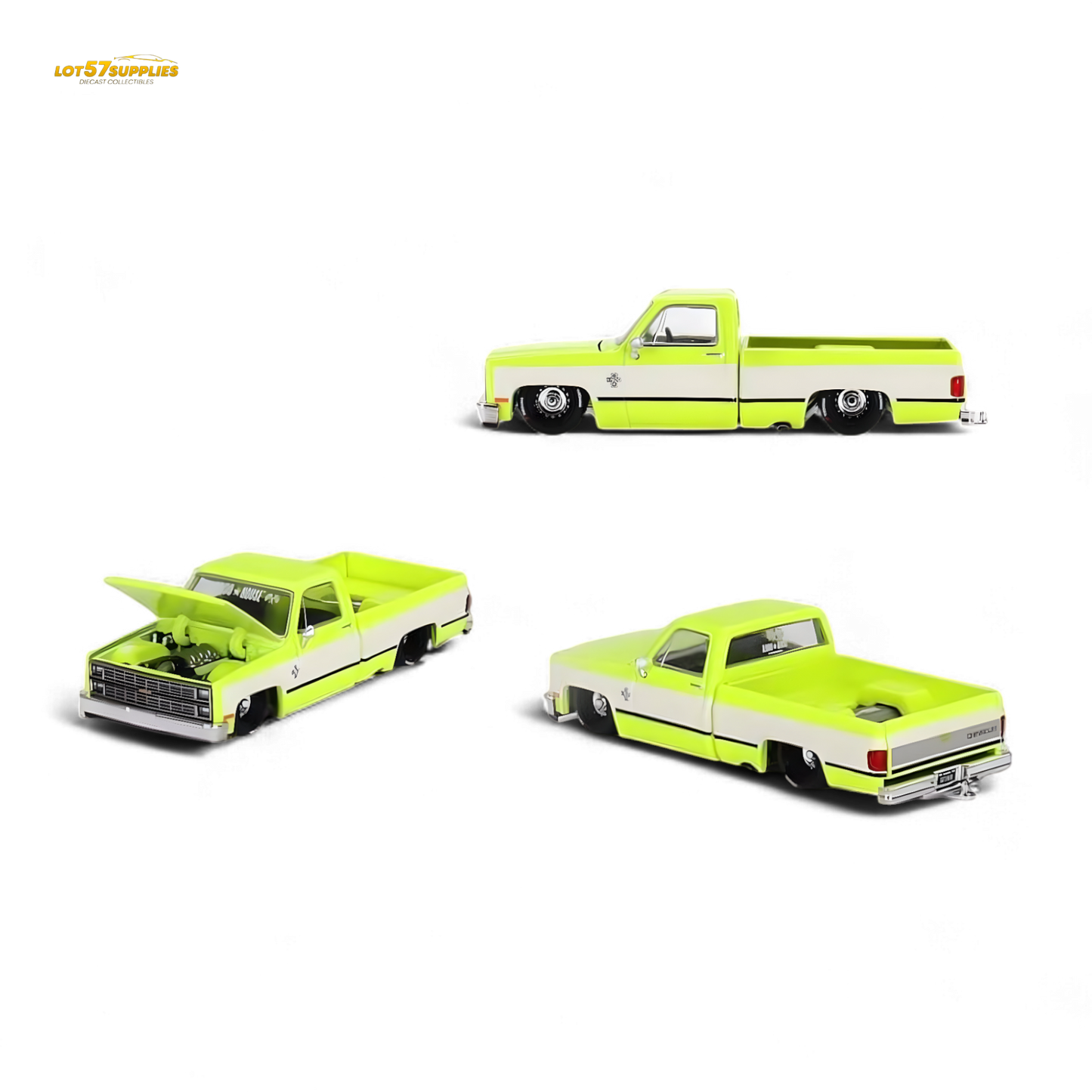 Mini GT x Kaido House Chevrolet Silverado FLO YELLOW 1:64 KHMG112