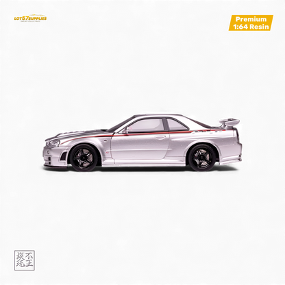 Cars' Lounge Nissan Skyline GT-R R34 Z-TUNE Nismo Edition Silver 1:64