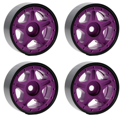 Powerhobby Z2 1.0" Aluminum Beadlock Crawler Wheels Purple 1/24 Axial SCX24 C10