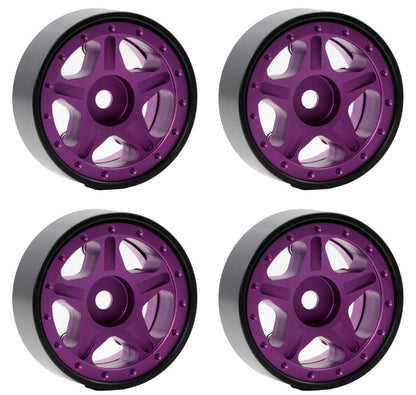 Powerhobby Z2 1.0" Aluminum Beadlock Crawler Wheels Purple 1/24 Axial SCX24 C10