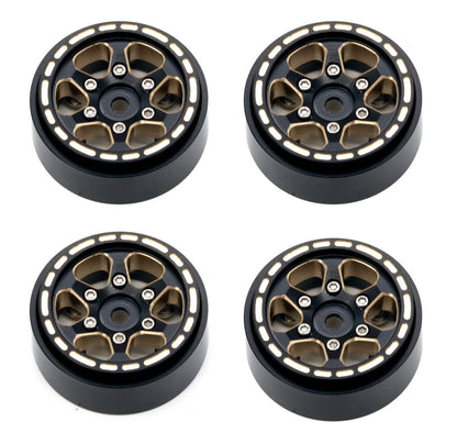Powerhobby 1.0" Black Brass Beadlock Crawler Wheels 1/24 FOR Traxxas TRX-4M TRX4M