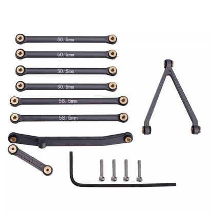 Powerhobby Aluminum Suspension Links Steering Rod Tie Set SCX24 C10 Jeep Gray