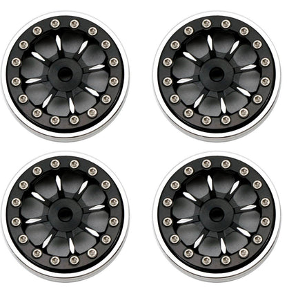 Powerhobby B59 Aluminum Beadlock 1.0” Rock Crawler Wheels Axial SCX24 Black