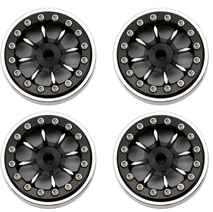 Powerhobby B59 Aluminum Beadlock 1.0” Rock Crawler Wheels Axial SCX24 Black